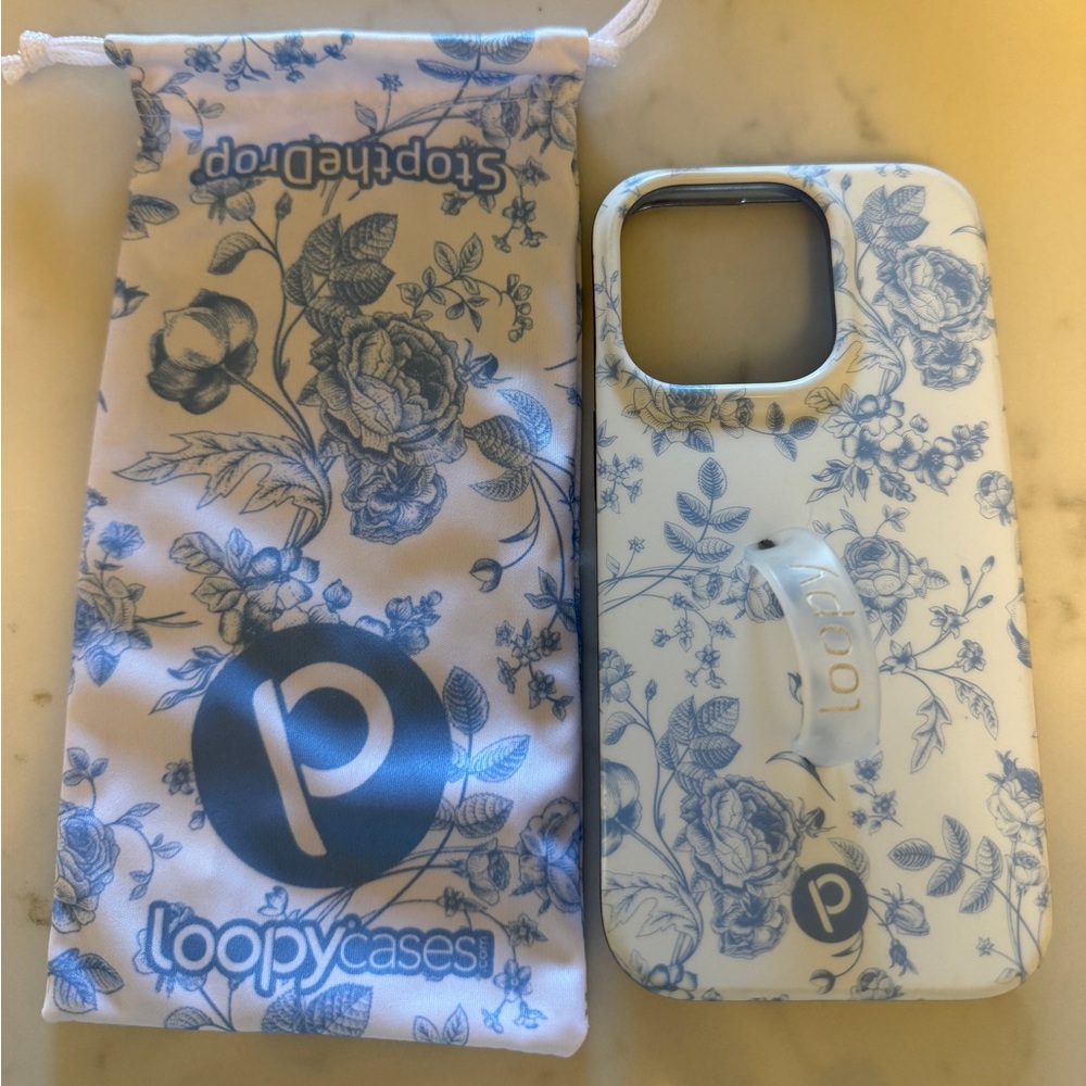 Loopy Case White and Blue Floral Phone Cover